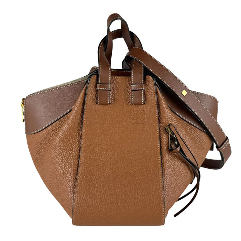 Loewe 2way Shoulder Bag Hammock Leather Brown Gold